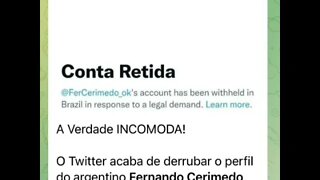 Twitter derruba a conta do Argentino Fernando Cerimedo
