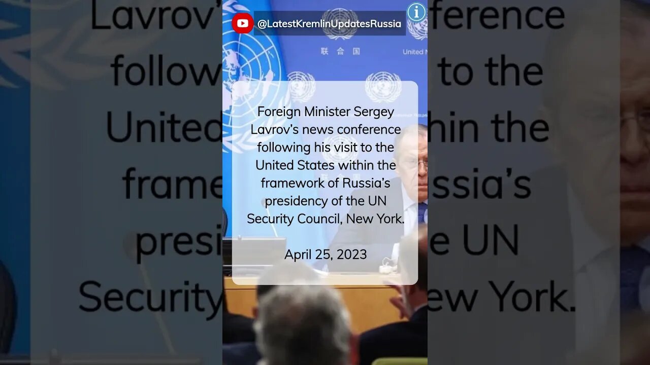 Trailer: Foreign Minister Sergey Lavrov's U.S. Visit