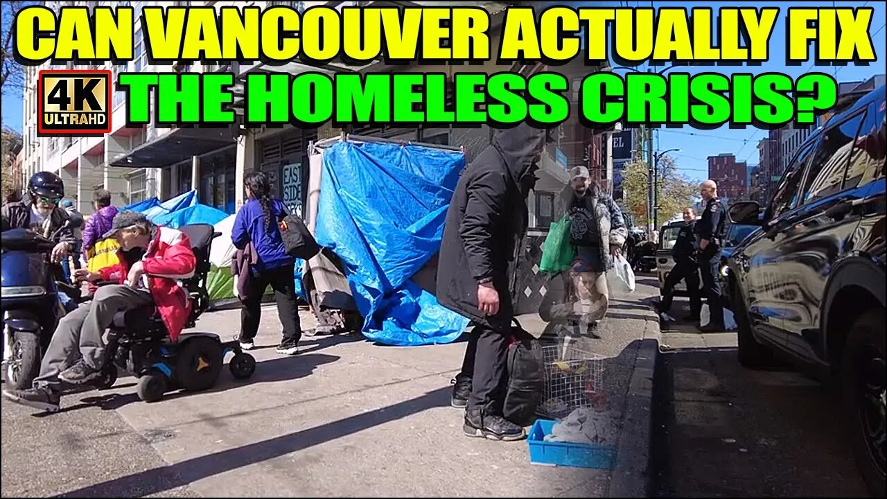 🚨(4k) Tons Of Homeless On Downtown Eastside Of Vancouver Hastings Street : Epidemic Of Homelessness!