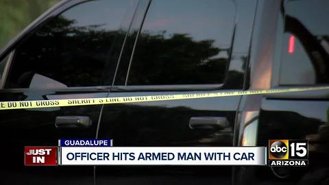 Officer hits suspect with car as he was reaching for gun in Guadalupe