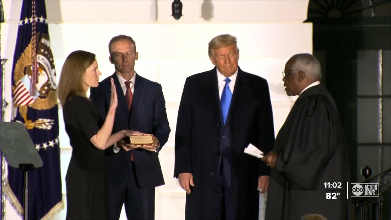 Amy Coney Barrett sworn in as Supreme Court justice