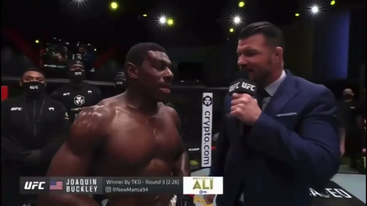 Joaquin Buckley roasts Michael Bisping’s gator shoes after KO victory