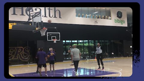 Lakers team free throw practice after shoot around