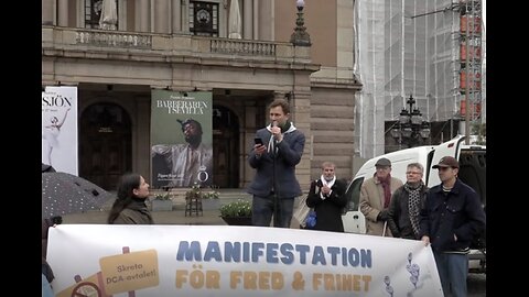 Tal av Andreas Sidkvist, partiledare MoD på manifestation för Fred och Frihet 14 april 2024