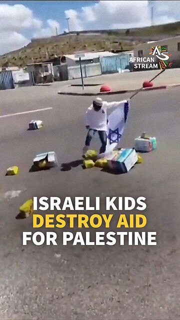 ISRAELI KIDS DESTROY AID FOR PALESTINE