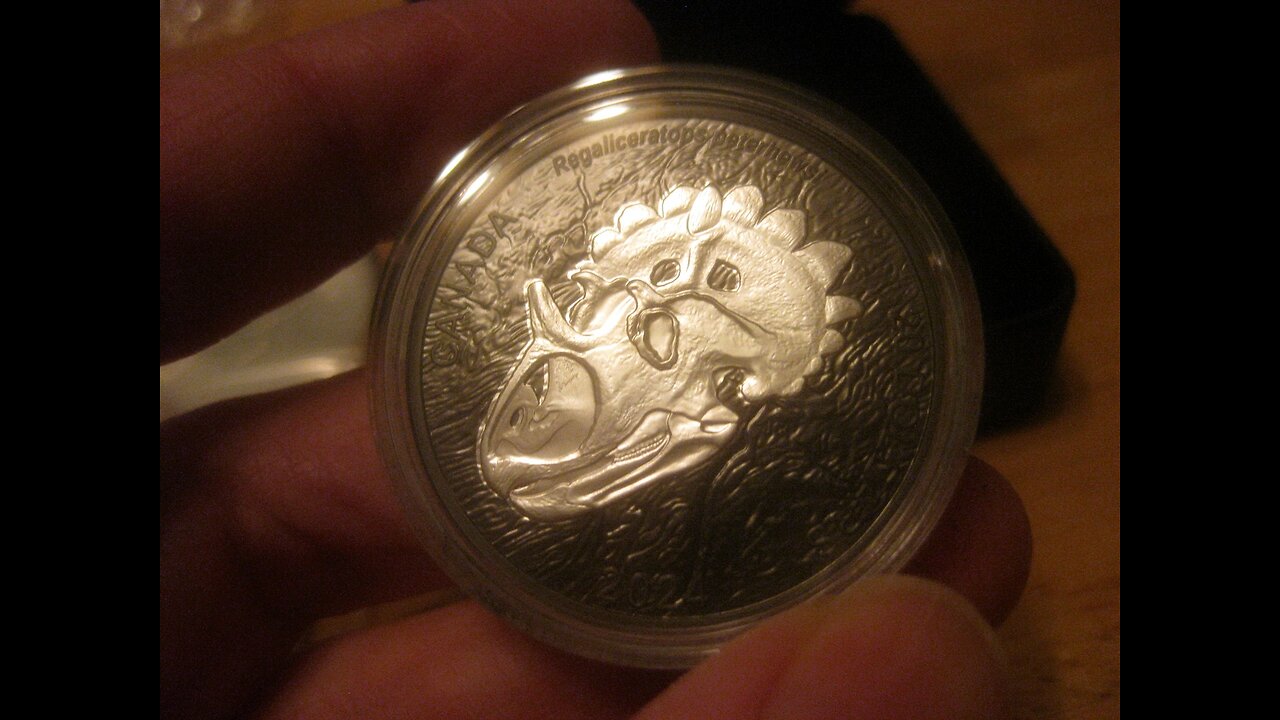 1oz RCM 9999 Silver 2024 Regaliceratops coin with black rhodium plating