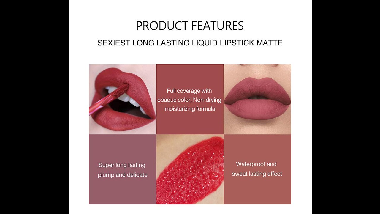 Matte Liquid Lipstick Makeup Set 6Pcs