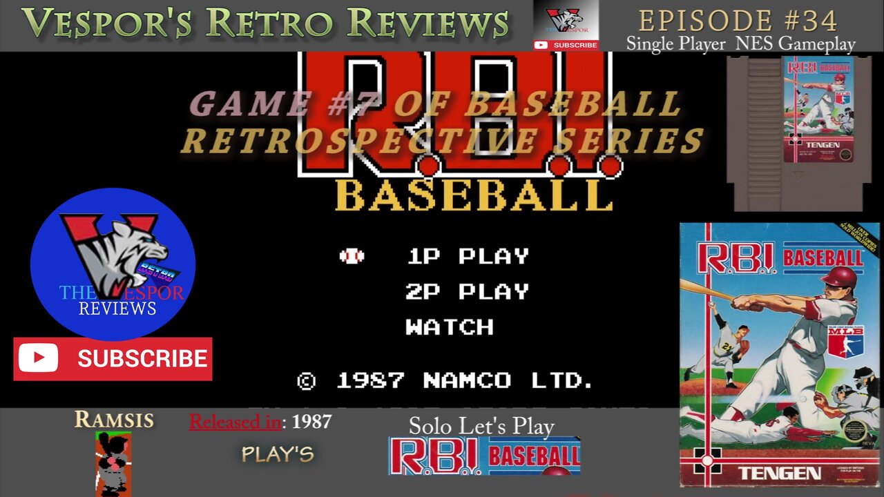 Solo Retro Let's Play |R.B.I. Baseball (NES)|Baseball Retrospective 7 | 🕹️⚾