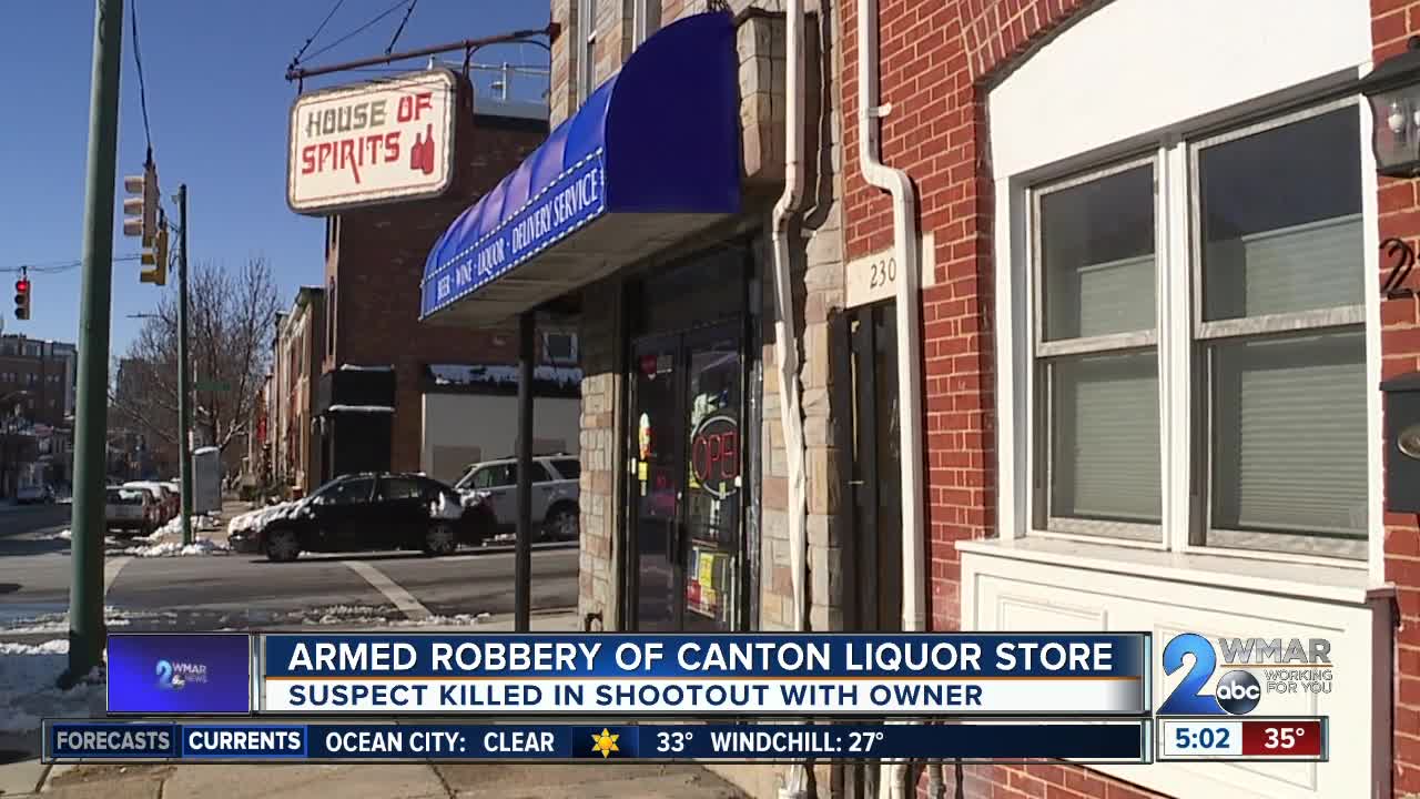 Robbery suspect dies after being shot by Canton liquor store employee