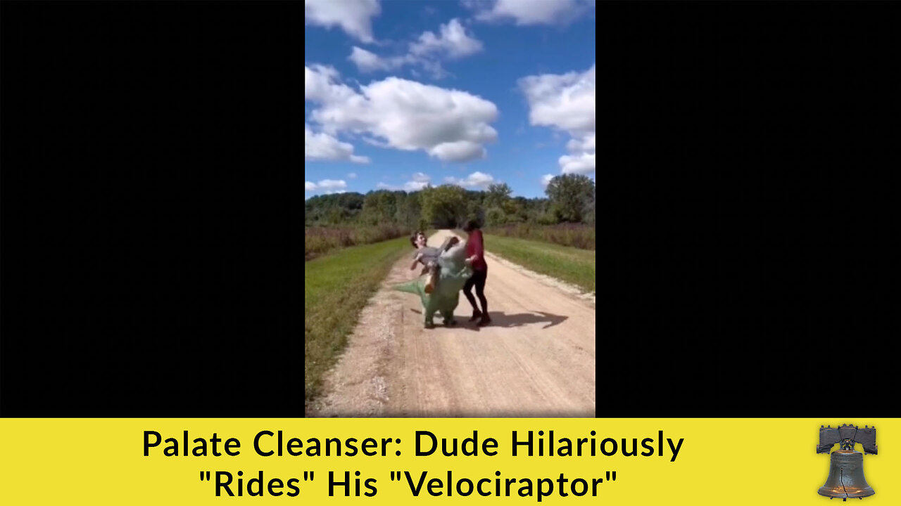 Palate Cleanser: Dude Hilariously "Rides" His "Velociraptor"