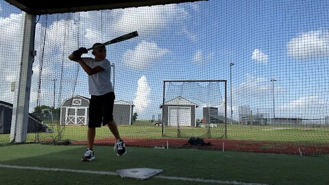 Baseball Batting practice - cage work