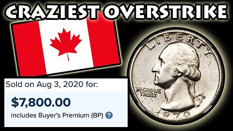 The Wildest $10,000+ Double Decade Coin: 1970 Quarter Struck On A Much Older Canadian KGV 25 Cents