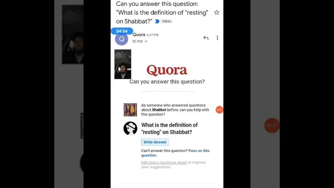 answers for Quora - resting on Shabbat