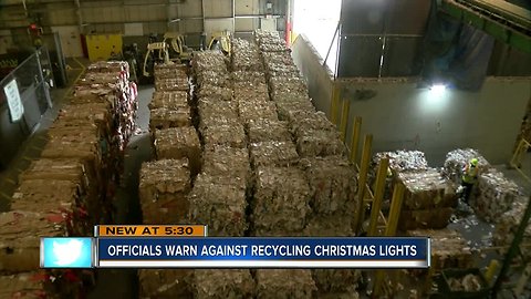 Pinellas and Hillsborough officials warn against recycling Christmas decorations