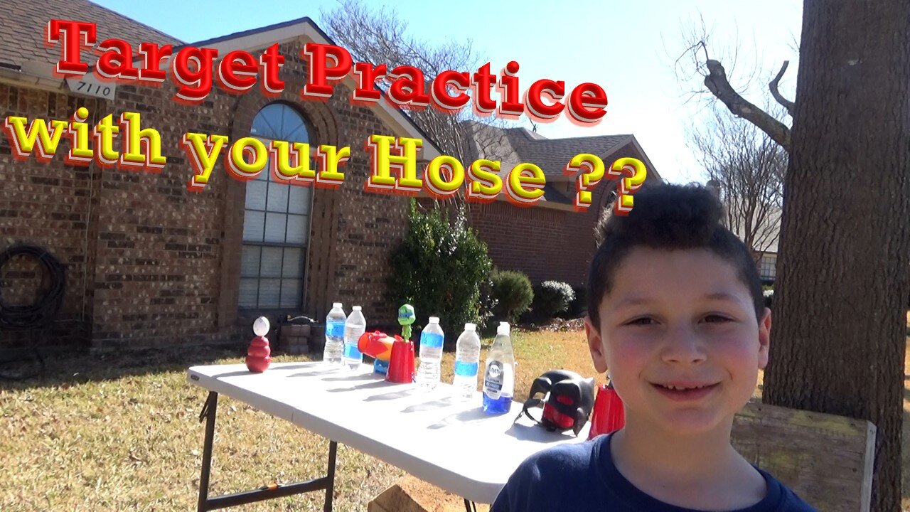 Try Target Practice with a Water Hose? - FUN FAMILY ACTIVITY -- SticksFunG3