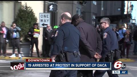 At least 19 arrested as part of DACA protest in downtown Indy