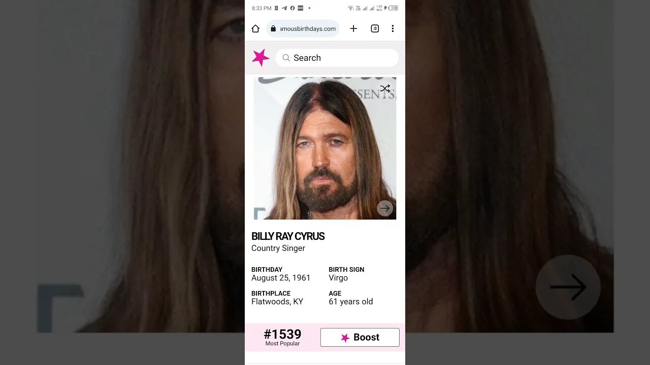 HAPPY 61 BIRTHDAY BILLY RAY CYRUS