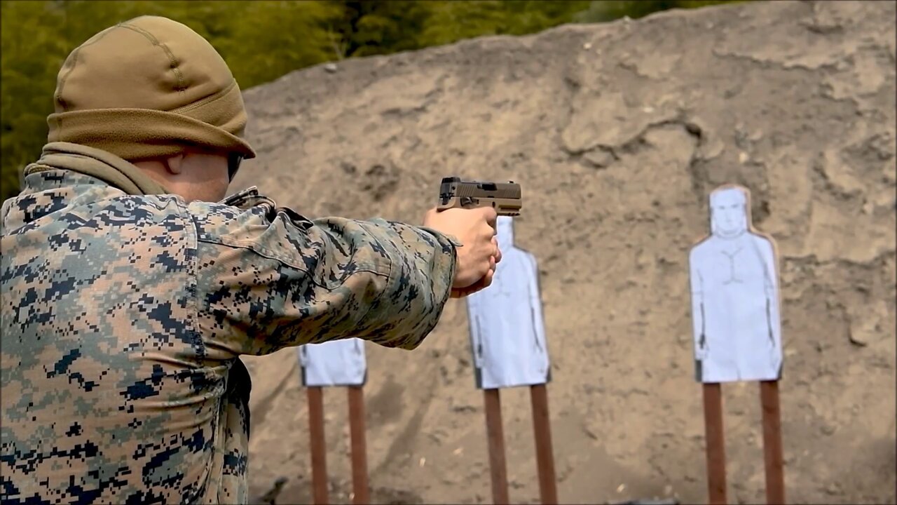 Marines Qualify on a Pistol Range During Exercise Tanuki Wrath