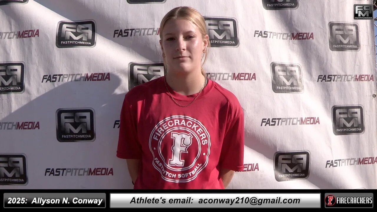 2025 Allyson Conway 3.1 GPA Pitcher & Second Base Softball Recruiting Skills Video- Firecrackers