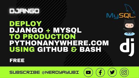 [FREE] Deploy Django & MySQL to PythonAnywhere.com from GitHub repo. #python