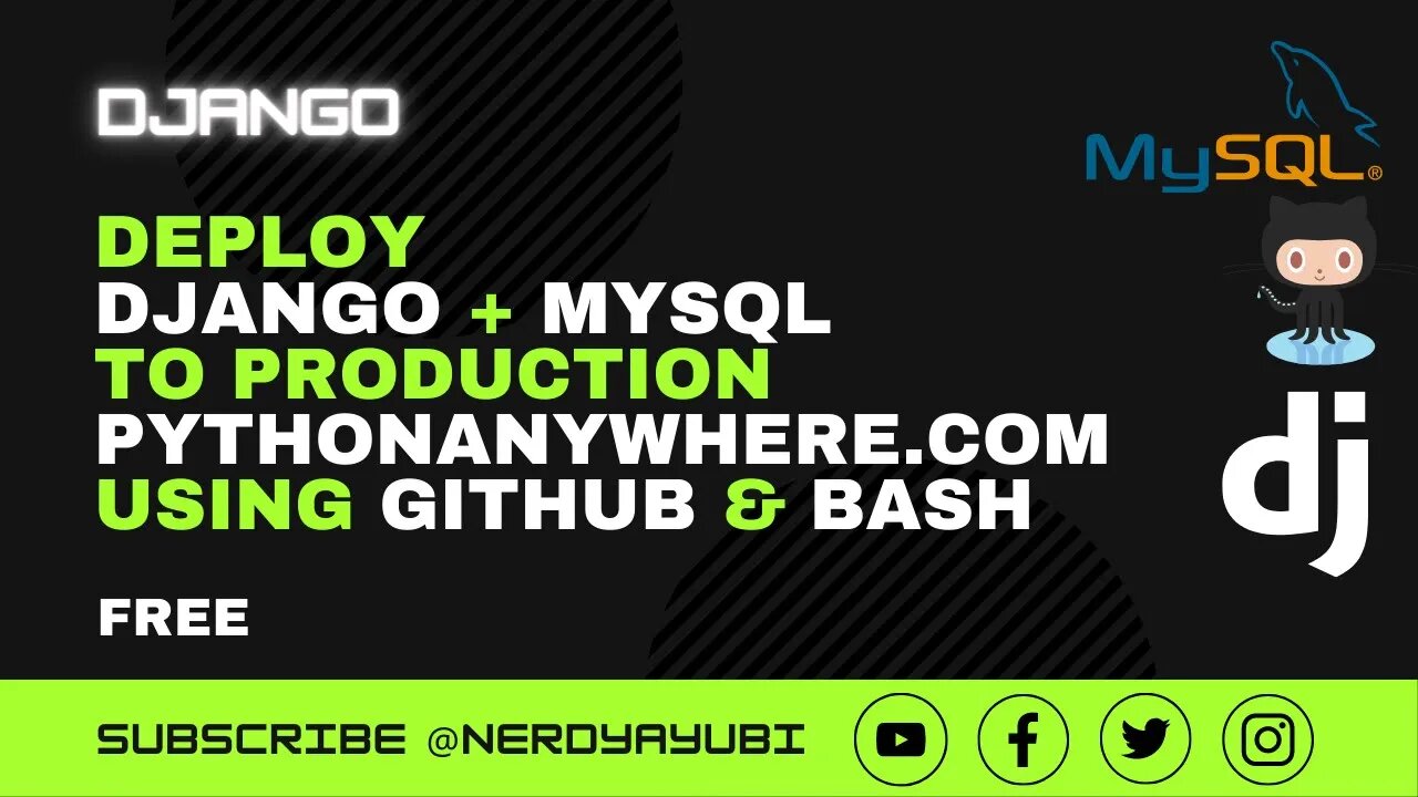 [FREE] Deploy Django & MySQL to PythonAnywhere.com from GitHub repo. #python
