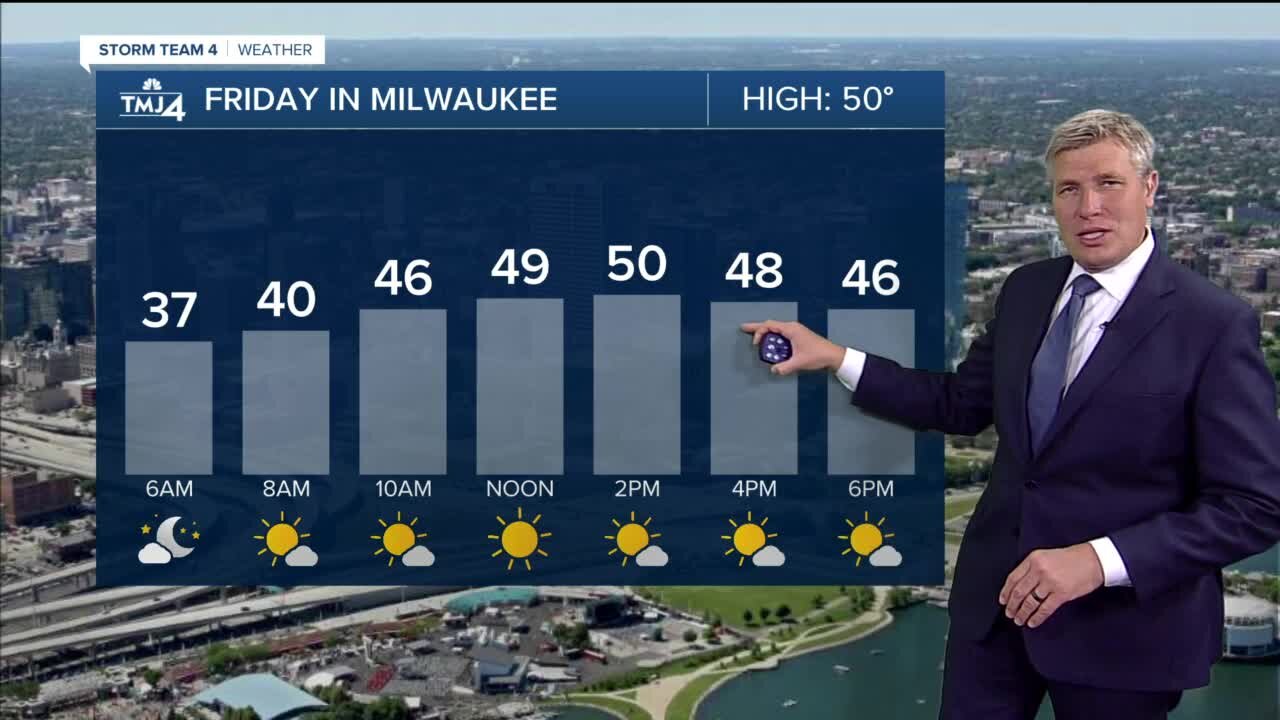 Temps fall into the 40s Thursday evening