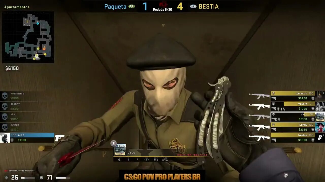 CSGO POV BESTIA deco (30/17) vs Paquetá (Inferno) @ Pinnacle Cup Brasil 1