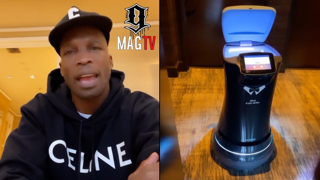 Chad Ocho Cinco Is Amazed By Hotel Robot Delivering Food To His Room! 🤖