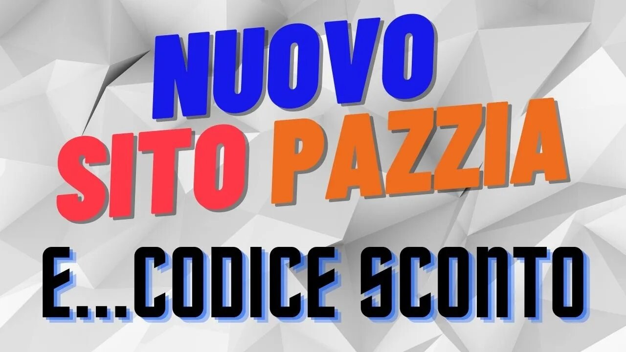 NUOVO Sito Internet e Codice Sconto