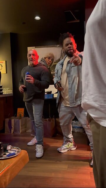 Recently canceled David Lucas hanging out at Joe Rogan's Comedy Mothership with friends