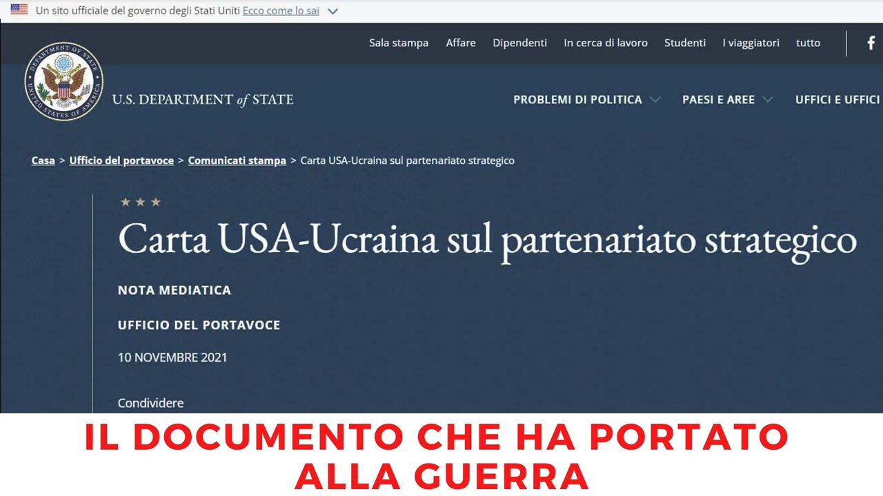 L’ACCORDO USA-UCRAINA CHE HA PORTATO ALLA GUERRA
