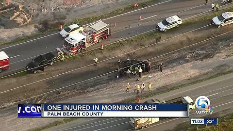 Rollover crash on Seminole Pratt Whitney Road sends person to the hospital