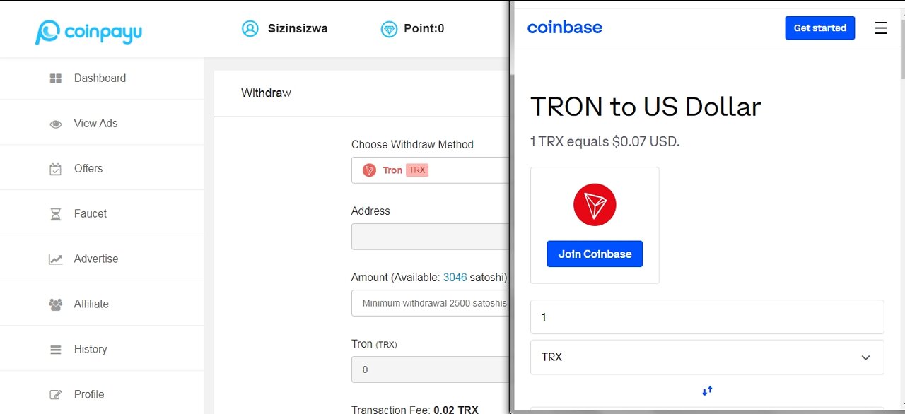 How To Get Free TRON TRX Cryptocurrency Paid To Click At Coinpayu And Instant Withdraw