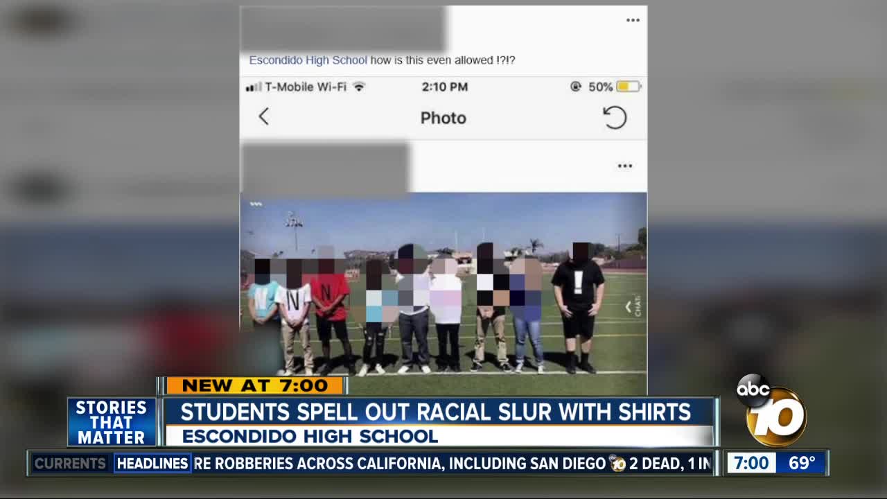 Escondido students spell racial slur in photo