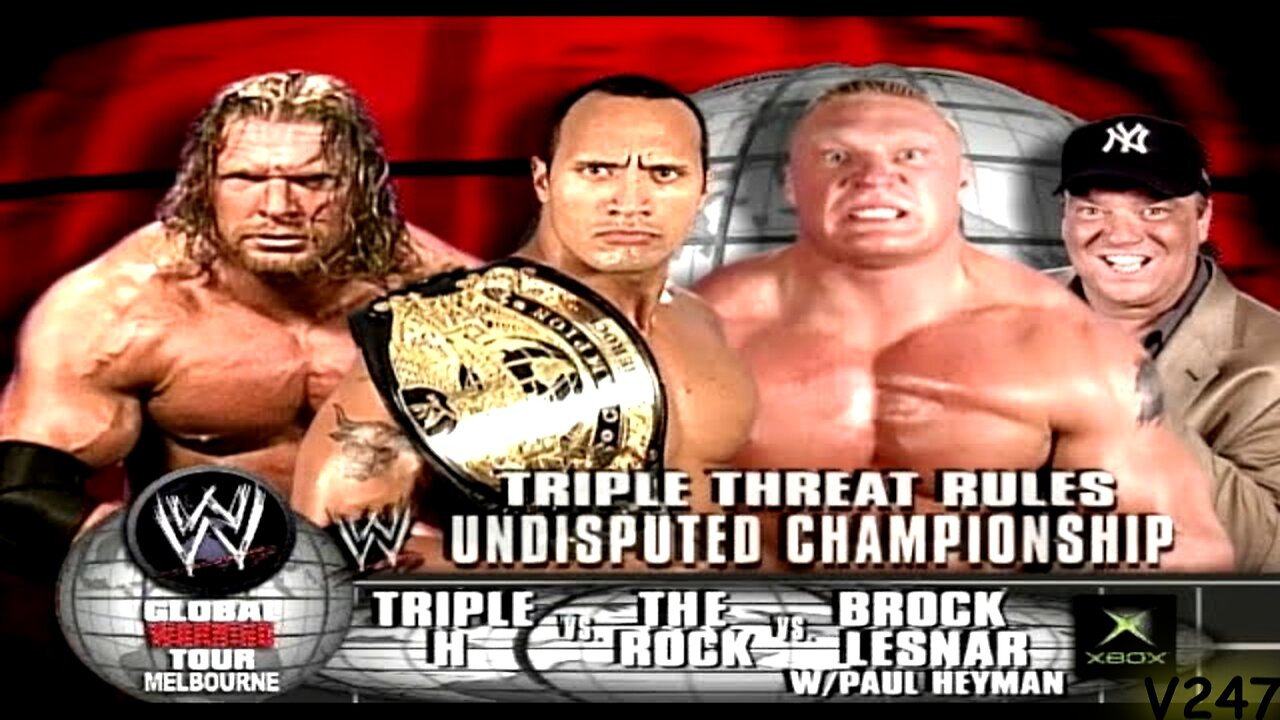 The Rock vs Triple H vs Brock Lesnar Global Warning 2002 Highlights