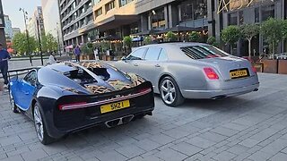 Maybach S600 Pullman and Bugatti Chiron W16 in Stockholm, Sweden [4k 60p]