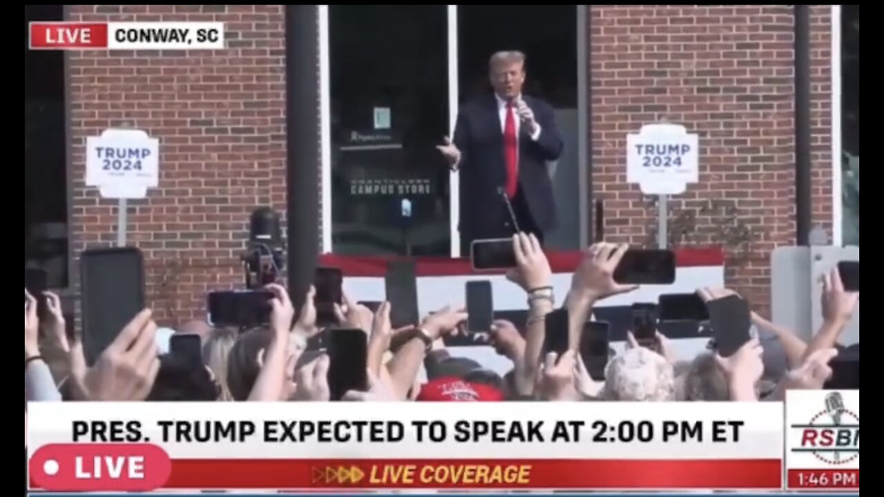 TRUMP❤️🇺🇸🥇SPEAK TO MASSIVE CROWD OUTSIDE THE ARENA IN CONWAY SC💙🇺🇸🏅🏟️⭐️