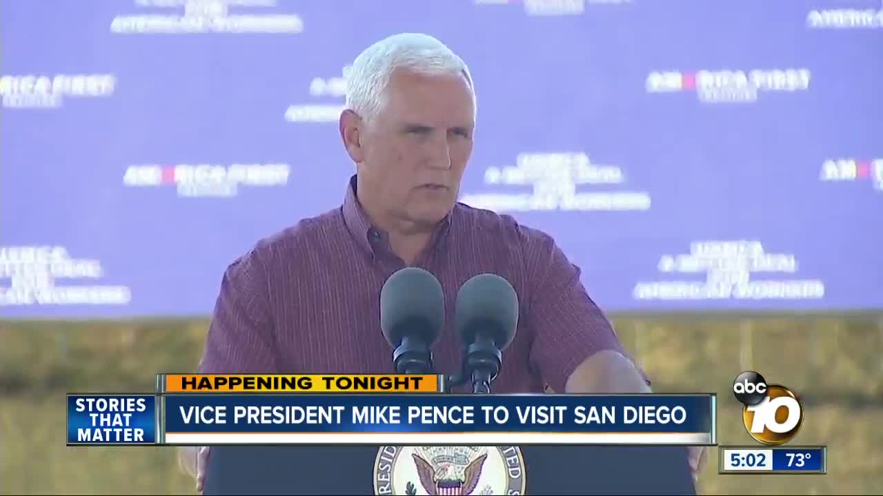 VP Mike Pence to visit San Diego Thursday