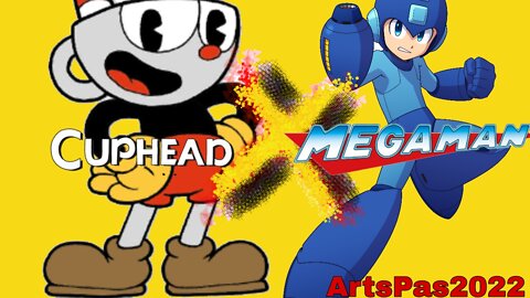 Drawing Mega man style Cuphead