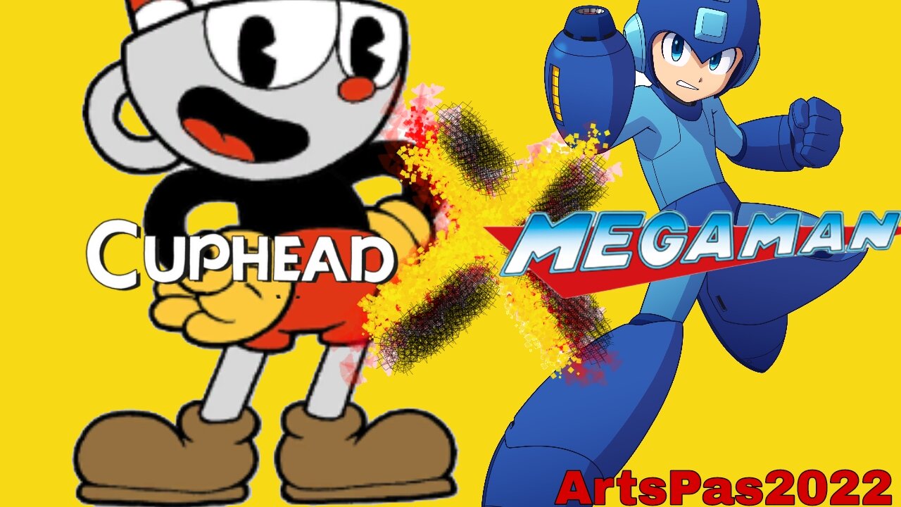 Drawing Mega man style Cuphead