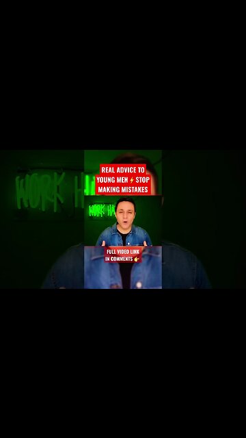 REAL ADVICE TO YOUNG MEN: STOP MAKING MISTAKES ⚡️ #shorts