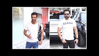 John Abraham & Emraan Hashmi promote Mumbai Saga at T-Series Office | SpotboyE