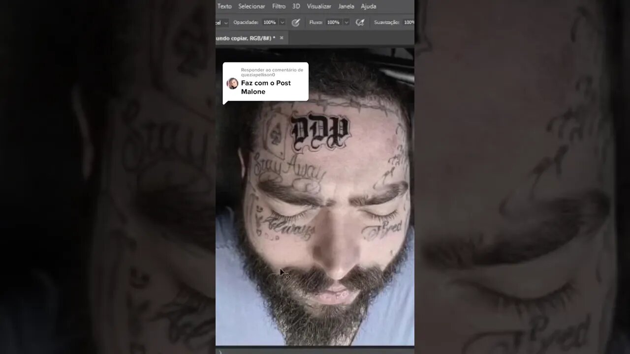 Post Malone tendo as tatuagens removidas #photoshop #tattoo #postmalone