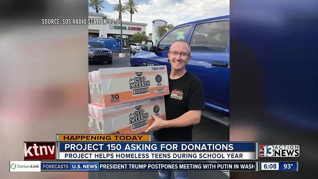 Project 150 asking for donations for hungry teens