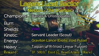 Destiny 2 Legend Lost Sector: Nessus - The Conflux 9-28-22