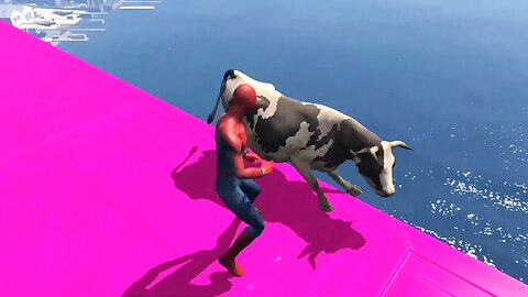 GTA 5 Water Ragdolls SPIDERMAN VS CRAZY JOKER Euphoria Physics