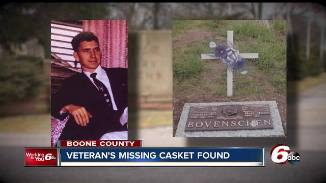 Veteran's missing casket found in wrong gravesite