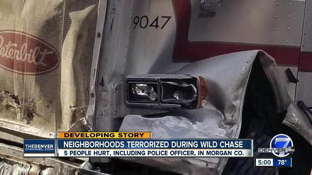 Several injured, including Fort Morgan Police Officer, in wild chase across two Colorado counties