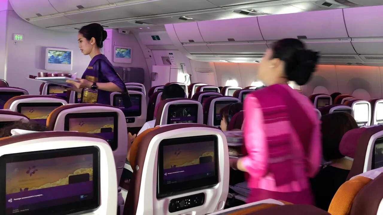 THAI Airways A350 ECONOMY Class: TG606 Bangkok to Hong Kong