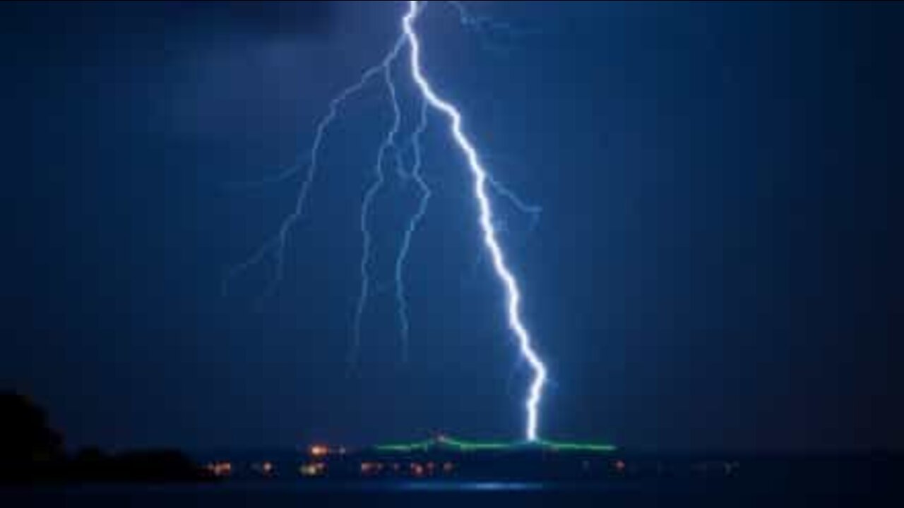 Man nearly lit up by lightening strike